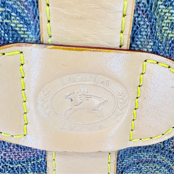 Vintage Longchamp Paisley Canvas Leather Messenger Bag Crossbody Satchel  Saddle - Picture 3 of 14